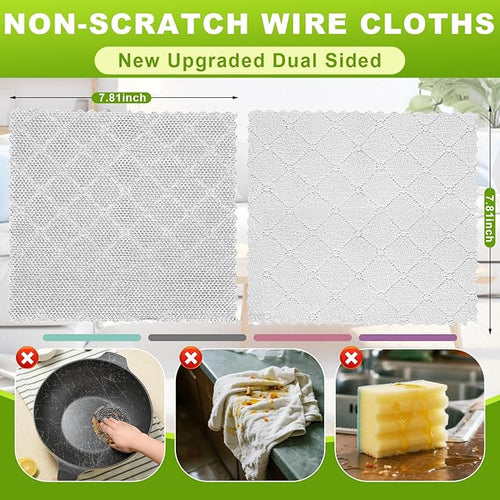 12 Pcs Multipurpose Wire Dishwashing Rag, Upgraded Double-Layer Non-Scratch - Image 2