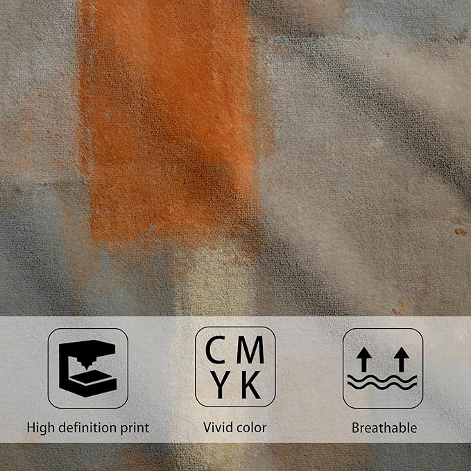 Orange and Brown Neutral Abstract Art Painting Hand Towel Set of 2, Abstract - Image 3