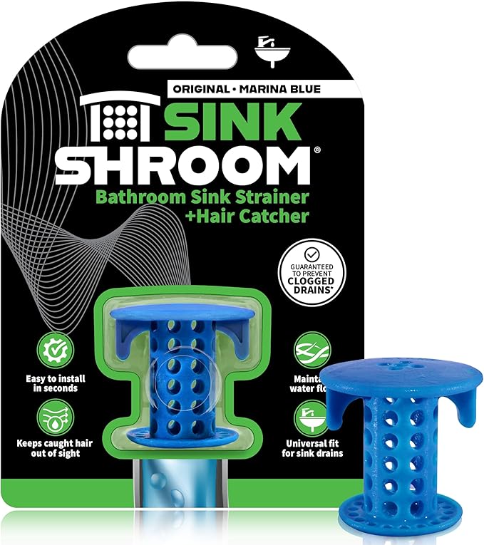 SinkShroom SSBLU988 Sink Drain Protector Hair Catcher/Strainer/Snare by TubShroom