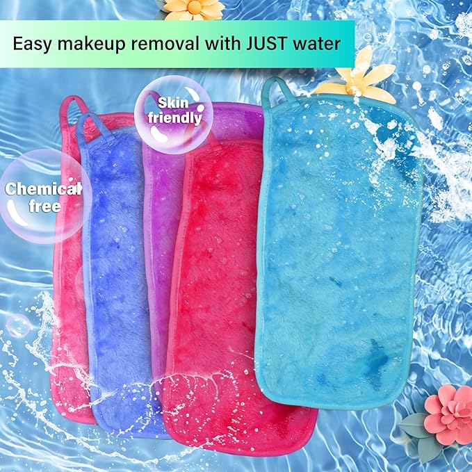 Nugilla Makeup Remover Cloth, 5 Packs Reusable Microfiber Makeup Remover Towels - Image 6