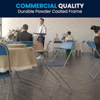 Flash Furniture Hercules Series Plastic Folding Chair - Blue - 4 Pack 650LB Weight Capacity Comfortable Event Chair-Lightweight Folding Chair - Image 7