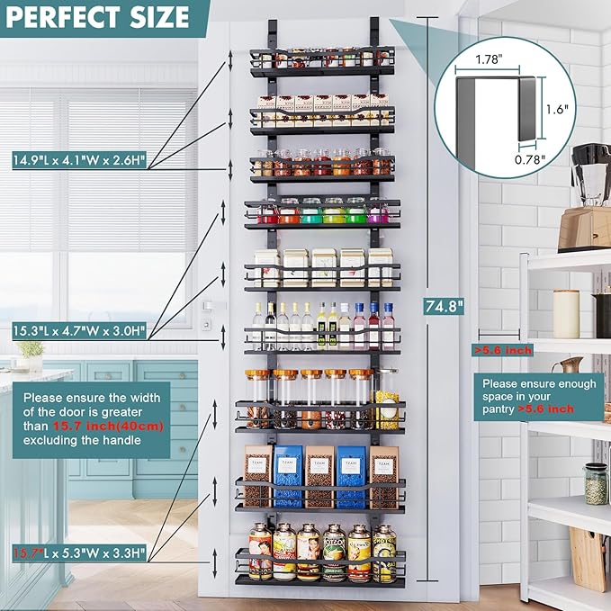 Over The Door Pantry Organizer，9-Tier Over The Door Organizer - Image 2