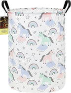 HUNRUNG Laundry Hamper, Large Canvas Fabric Lightweight Storage Basket Toy by HUNRUNG