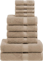 Superior Egyptian Cotton Pile 10 Piece Towel Set, Includes 2 Bath, 4 Hand by SUPERIOR