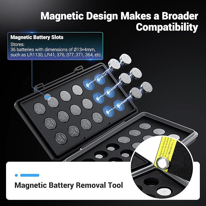 376 377 LR1130 LR41 371 364 Size 312 675 Small-Sized Battery Magnetic Case - Image 3