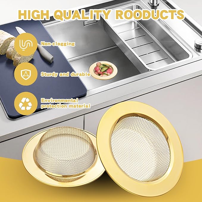 RQYEKDO 3-Pack Kitchen Sink Strainer Stainless Steel - Image 6