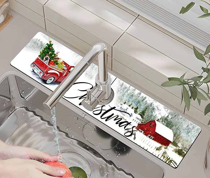 Kitchen Sink Splash Guard Faucet Mat by ptmaxs