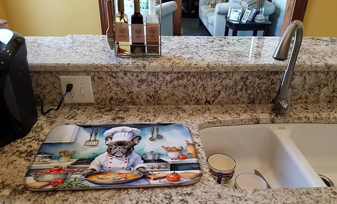 Caroline's Treasures DAC6251DDM French Bulldog The Chef Dish Drying Mat - Image 2