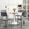 VECELO 4 Pack Stackable Dining Chairs, Plastic Patio Chairs for Indoor Outdoor Use in Kitchen, Poolside, No Assembly, Gray by VECELO