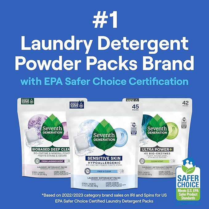 Seventh Generation Laundry Detergent Packs, Free & Clear, Made - Image 8