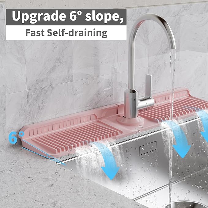 WAFT YEARN 24X5 Inch Silicone Durable Faucet Mat Kitchen Sink Splash Guard - Image 3