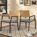 Grand patio Outdoor Dining Chair Set of 4, 4 Pieces Patio Dining Chairs, Stackable Wicker Chairs Set with Cushions Armrest for Restaurant, Outdoor, Garden, Porch, Lawn and Poolside - Image 8