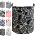 Waterproof Laundry Hamper Collapsible Laundry Basket Leather Handle Laundry Bag by %E2%80%8ETeLUVHome