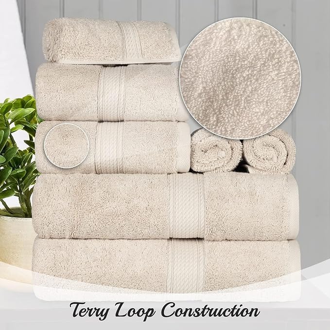 SUPERIOR Egyptian Cotton Pile Bath Sheet Set of 2, Ultra Soft Luxury Towels - Image 7