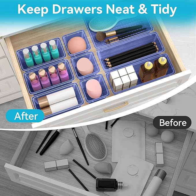 12 PCS Drawer Organizer Set, 4 Sizes Tool Storage Trays - Image 3