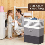 WOWBOX 2 Pack Laundry Hampers Baskets, Freestanding Dirty Clothes Hampers - Image 7