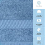White Classic Luxury Light Blue Hand Towels - Image 7