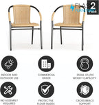 Flash Furniture Lila 2 Pack Beige Rattan Indoor-Outdoor Restaurant Stack Chair - Image 4