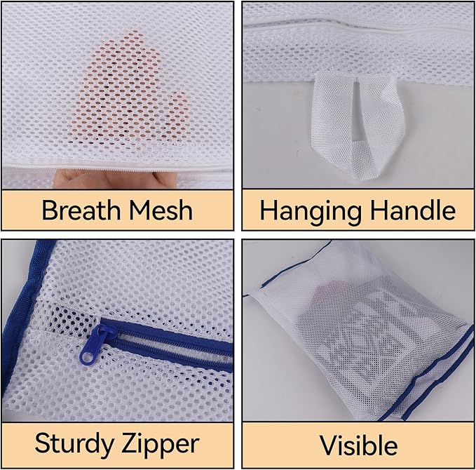 Klmnop 2 Pack Over the Door Laundry Hamper, Large Mesh Laundry Hamper Bag - Image 4