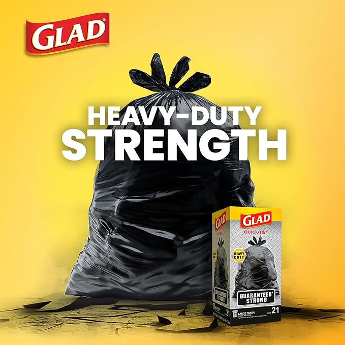 Glad Trash Bags, Strong Quick-Tie Large Garbage Bags - Image 2