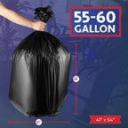 55-60 Gallon Trash Bags Heavy Duty - Image 2