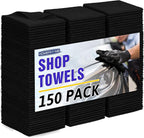 HOMERHYME Microfiber Cleaning Cloth, 150 Pack Black Cleaning Rags Microfiber by HOMERHYME