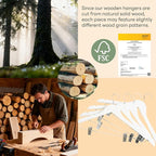 HOUSE DAY Wooden Hangers with Clips 24 Pack, Heavy Duty White Wood Pants Hanger - Image 7