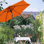 Blissun 7.5 ft Patio Umbrella, Yard Umbrella, Outdoor Market Umbrella with Push Button Tilt Crank, Orange - Image 7