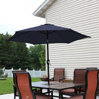 Sunnydaze Outdoor Patio Umbrella - Polyester Table Market Umbrella with Push-Button Tilt and Crank - 6 Sturdy Ribs - Blue - 7.5ft - Image 6