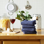 DII Basic Terry Collection Waffle Dishtowel Set, Solid Blue, 4 Piece - Image 5