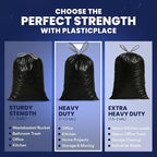 Plasticplace 32-33 Gallon Trash Bags │ 1.2 Mil │ Drawstring Garbage Can Liners - Image 5