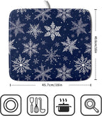 Winter blue Snowflake Dish Drying Mat - Image 2