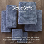 SKL Home CloudSoft Cotton Luxury 4-Piece Washcloth Set, Smoke Blue - Image 8