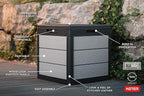 Keter Denali 30 Gallon Resin Outdoor Storage Box and Patio Furniture Side Table for Pool and Garden Accessories, Grey & Black - Image 4