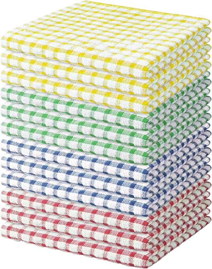Nialnant 12 Pack Dish Rags for Washing Dishes, 100% Cotton Soft Absorbent Quick by Nialnant