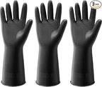 ThxToms 3 Pairs Dishwashing Gloves, Reusable Latex Cleaning Gloves by ThxToms