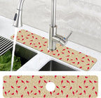 Christmas Cardinal Birds Kitchen Sink Splash Guard Mat Absorbent Fast Drying - Image 4