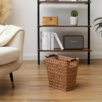 GRANNY SAYS Bathroom Wastebasket, Caramel Orange Woven Trash Can - Image 4