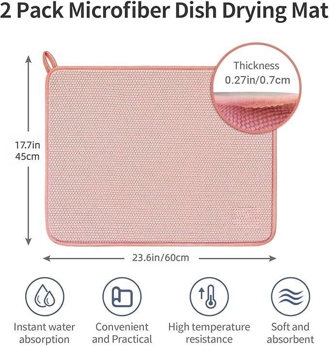 2 Pack Microfiber Dish Drying Mat - Image 5