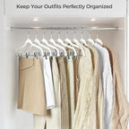 HOUSE DAY Velvet Hangers with Adjustable Clips 10 Pack, Non-Slip Suit Organizer - Image 3