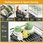 Epicano Dish Drying Rack for Kitchen Counter, Space-Saving Dish Rack, Rustproof - Image 2