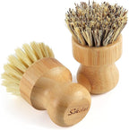 Bamboo Dish Scrub Brushes Set for Kitchen - Image 7