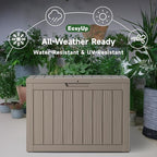 EasyUp 45 Gallon Outdoor Storage Box, Resin Waterproof UV-Resistant Deck Box, Reinforced Stability for Patio, Garden, and Poolside, Striped Gray - Image 4