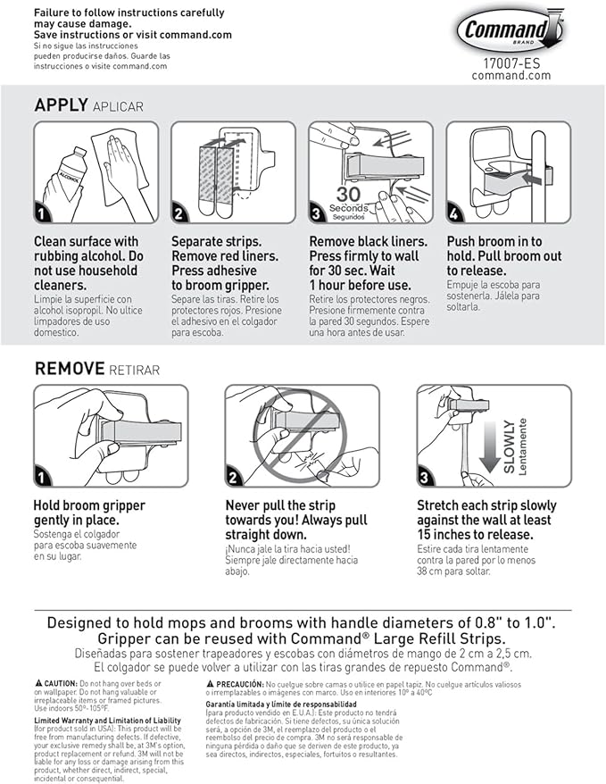 Command Broom Grippers, 3 Hangers and 6 Strips, Damage-Free Mop and Broom - Image 10