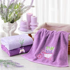 Lavender Floral Hand Towels Farmhouse Purple Lavender Bathroom Decor 14x29 Inch - Image 3
