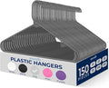 SereneLife 150 Pcs Plastic Hangers Gray – Ultra Lightweight Heavy Duty Non Slip by SereneLife