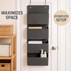 Joyful Moose Over the Door Hanging Organizer Closet Storage Bins Grey - Image 3