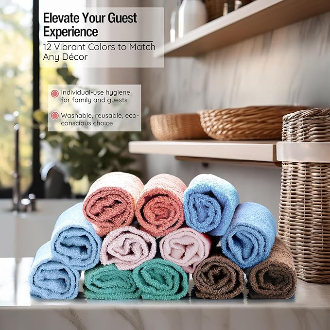 Luxurious Washcloths – Set of 12 – Size 13” x 13” – Thick Loop Pile Washcloth – - Image 3