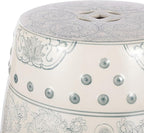 JONATHAN Y TBL1013C Double Happiness 18" Chinoiserie Ceramic Drum Indoor/Outdoor Garden Stool Bohemian, Coastal, Classic, Cottage, Traditional, Patio, Garden, Bathroom, Living Room, Gray Blue/White - Image 7