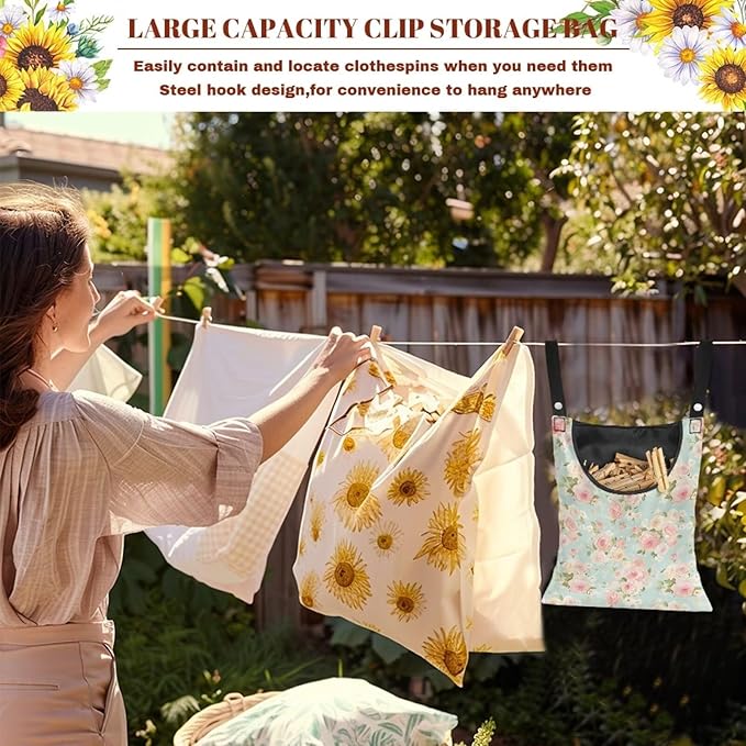 Clothes Pin Hanging Bag, Large Capacity Clothespin Bag Clothes Pin Hanging Bag - Image 5